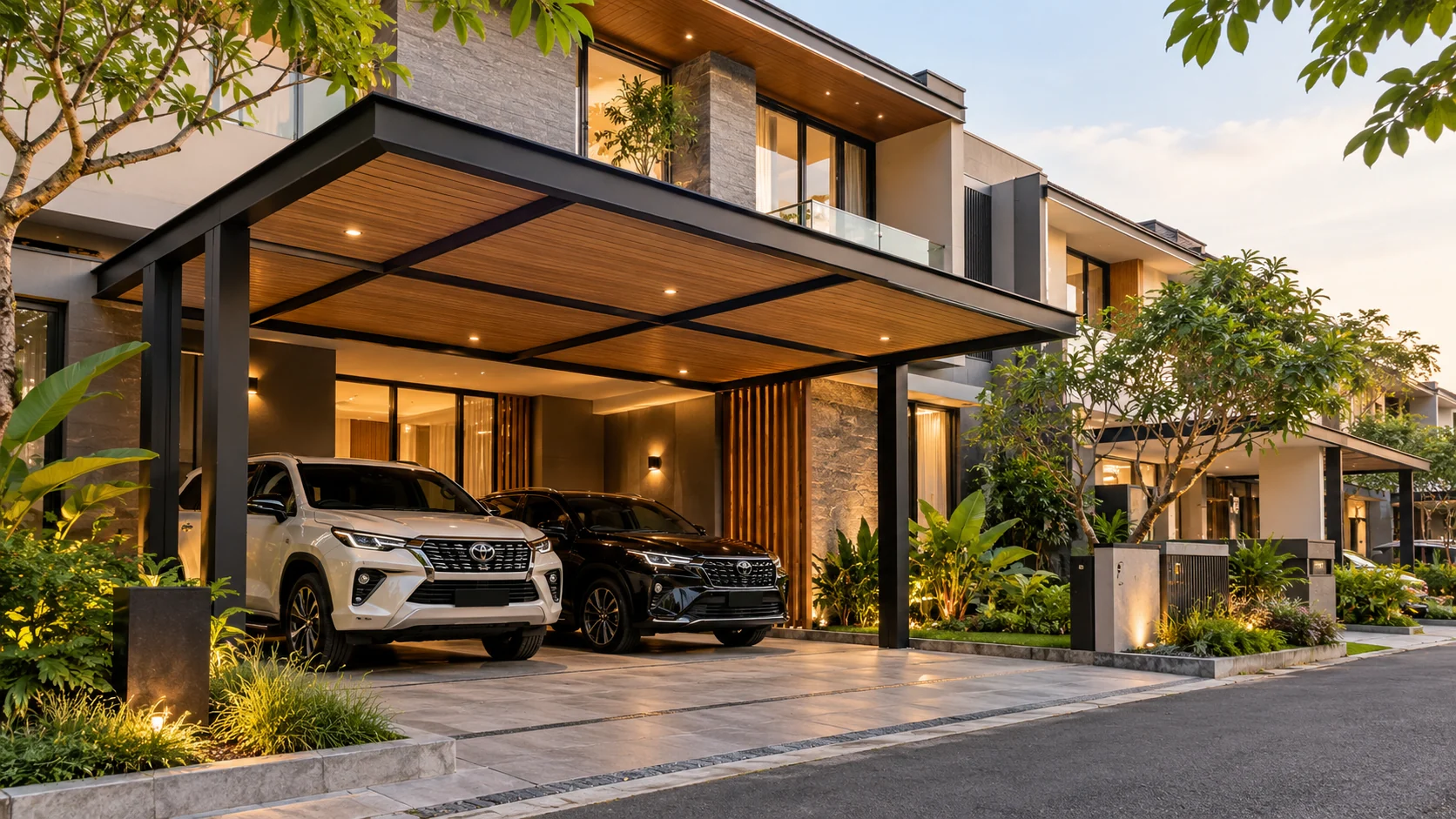 Jasa pembuatan Kanopi carport rumah mewah